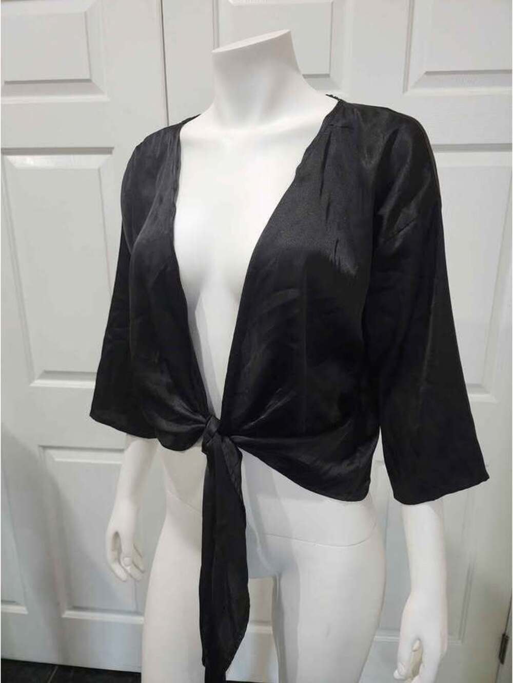 Urban Outfitters Black Tie-Front Top